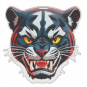 Agressieve Tijgerkop Illustratie Sticker (Voorkant)