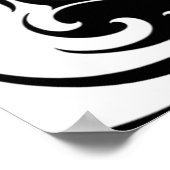 Agressieve witte en zwarte tribale Wolf Poster (Hoek)