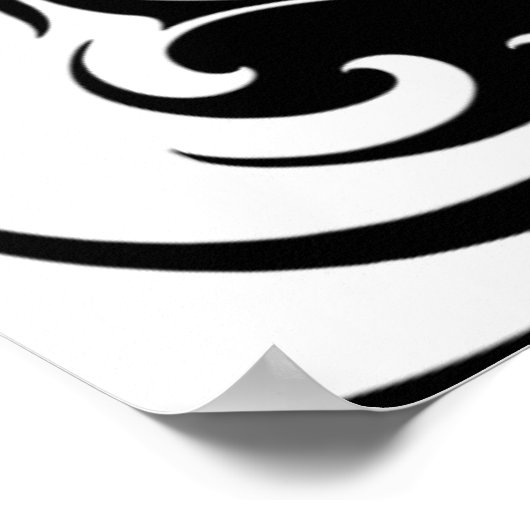 Agressieve witte en zwarte tribale Wolf Poster (Hoek)