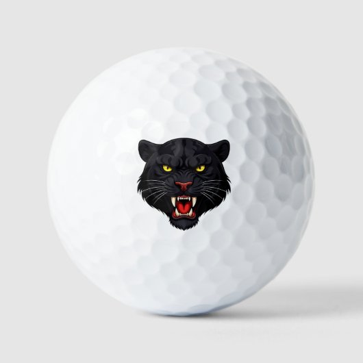 Agressieve Zwarte Panter Met Rode Ogen Golfballen (Voorkant)