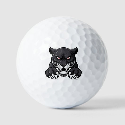 Agressieve Zwarte Panter Met Rode Ogen Golfballen (Voorkant)