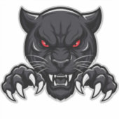 Agressieve Zwarte Panter Met Rode Ogen Sticker (Voorkant)