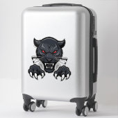 Agressieve Zwarte Panter Met Rode Ogen Sticker (Koffer)