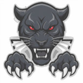 Agressieve Zwarte Panter Met Rode Ogen Sticker (Voorkant)