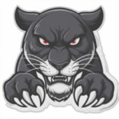 Agressieve Zwarte Panter Met Rode Ogen Sticker (Voorkant)