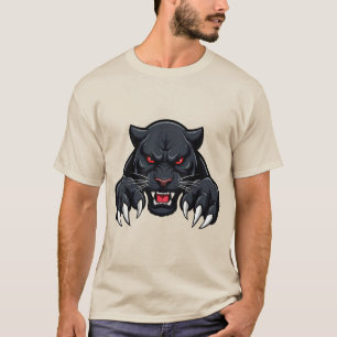 Agressieve Zwarte Panter Met Rode Ogen T-shirt