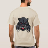 Agressieve Zwarte Panter Met Rode Ogen T-shirt (Achterkant)