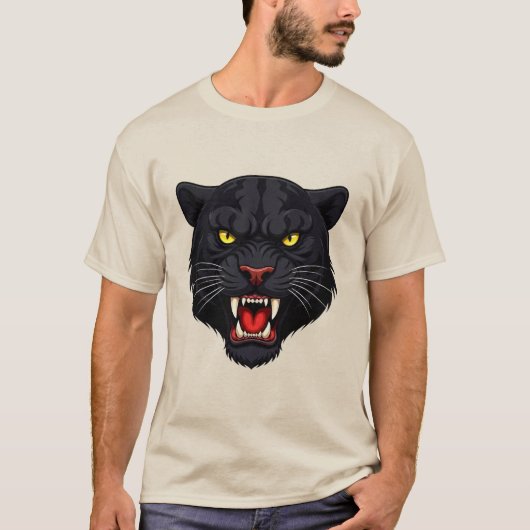 Agressieve Zwarte Panter Met Rode Ogen T-shirt (Voorkant)