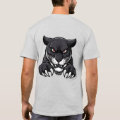 Agressieve Zwarte Panter Met Rode Ogen T-shirt (Achterkant)