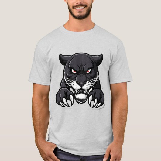 Agressieve Zwarte Panter Met Rode Ogen T-shirt (Voorkant)