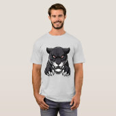 Agressieve Zwarte Panter Met Rode Ogen T-shirt (Voorkant volledig)