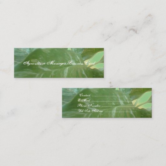 Agriculture Manager Visitekaartje (Voorkant / Achterkant)