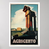 Agrigento, Girgenti, Italië Vintage Travel Poster (Voorkant)