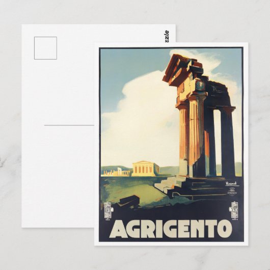 Agrigento Italië vintage Briefkaart (Voorkant / Achterkant)