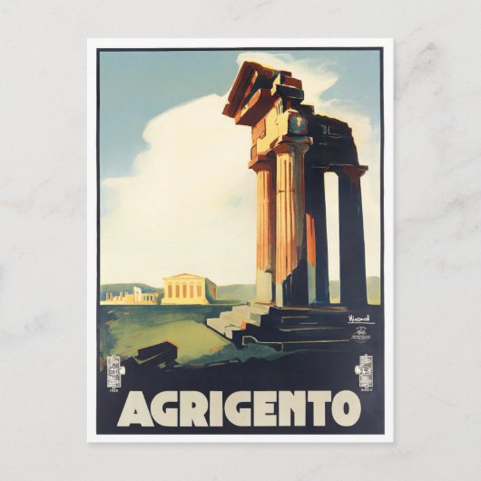 Agrigento Italië vintage Briefkaart (Voorkant)
