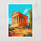 Agrigento Italië vintage reisillustratie Briefkaart (Voorkant)