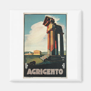 Agrigento Italy Vintage Travel Magneet