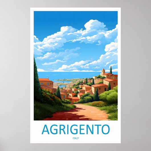 Agrigento Reisposter Vintage Ski Nationaal Park Poster (Voorkant)
