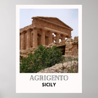 Agrigento Sicilië Italië Reisposter Poster