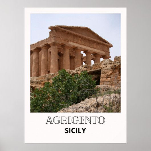 Agrigento Sicilië Italië Reisposter Poster (Voorkant)