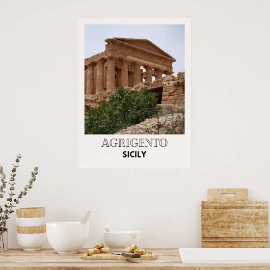 Agrigento Sicilië Italië Reisposter Poster (Keuken)