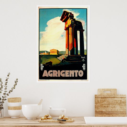 Agrigento Sicilië - Reiskunst Poster (Keuken)