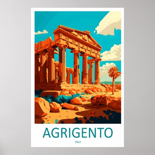 Agrigento Vintage Reisposter Ski Nationaal Park Poster (Voorkant)