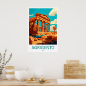Agrigento Vintage Reisposter Ski Nationaal Park Poster (Keuken)
