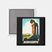 Agrigento Vintage Travel Advertentie Magneet (Voorkant / Achterkant)