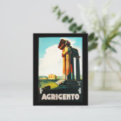 Agrigento Vintage Travel Advertisement Briefkaart (Staand voorkant)