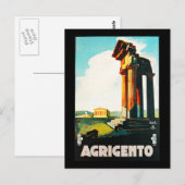 Agrigento Vintage Travel Advertisement Briefkaart (Voorkant / Achterkant)