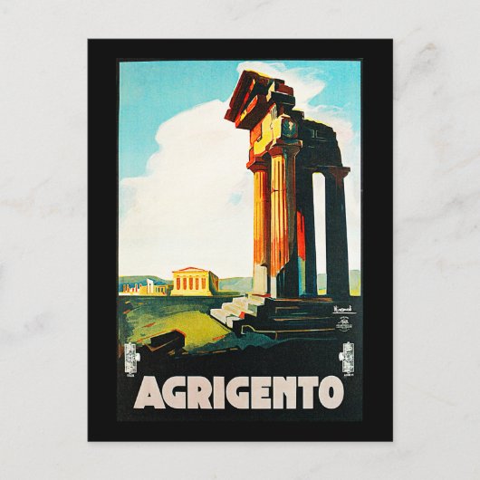 Agrigento Vintage Travel Advertisement Briefkaart (Voorkant)