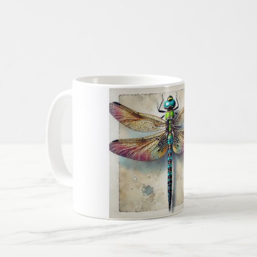Agrionoptera Dragonfly 031124IREF217 - Watercolor Koffiemok (Voorkant links)