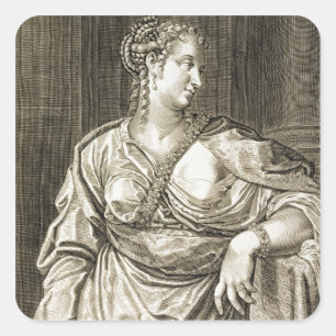 Agrippina-vrouw van Tiberius (graving) Vierkante Sticker