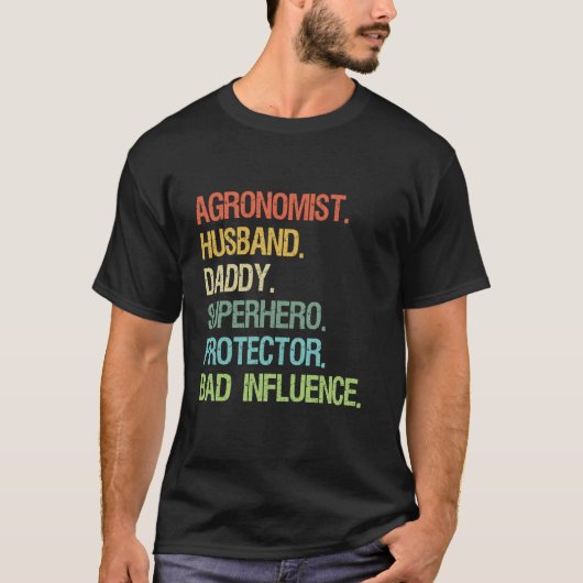 Agronomist Husband Dad Superheld Protector DAD T-shirt (Voorkant)