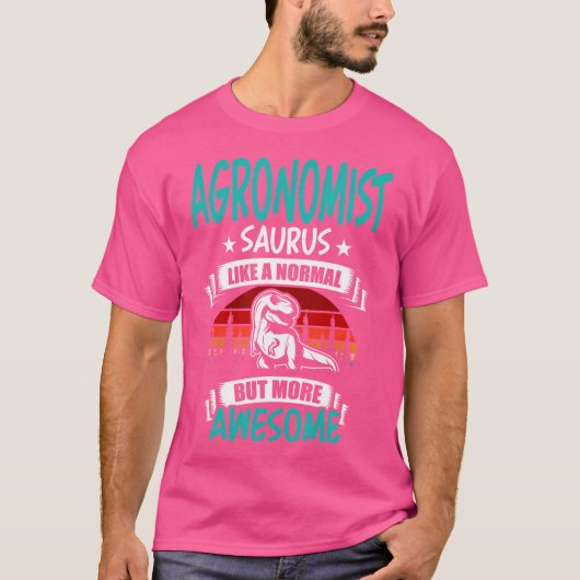 Agronomist Saurus als normale T Rex dinosaurus T-shirt (Voorkant)