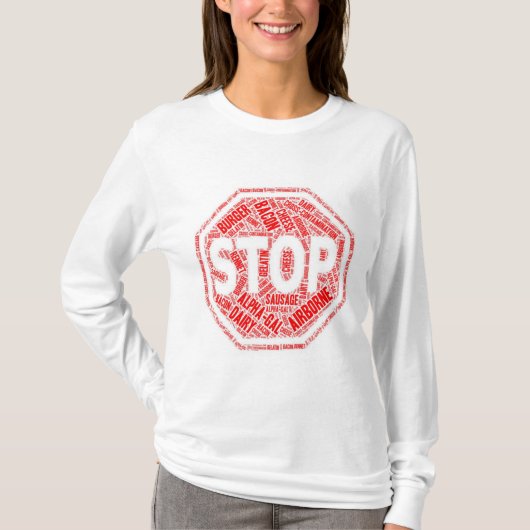 AGS - STOP - T-SHIRT MET LANGE MOUWEN (Voorkant)