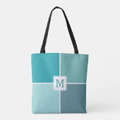 Agua Tiles aangepaste monogram zakken Tote Bag (Achterkant)
