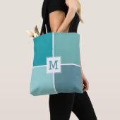 Agua Tiles aangepaste monogram zakken Tote Bag (Dichtbij)