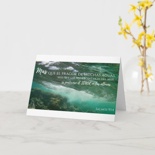 Aguas Antiguas Tarjeta Salmos 93:4 Kaart (Gele Bloem)