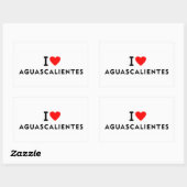 Aguascalientes Mexico liefde stad hart als reizen Rechthoekige Sticker (Vel)