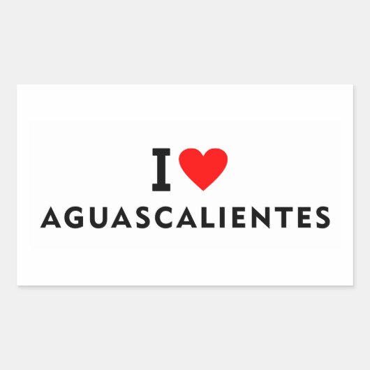 Aguascalientes Mexico liefde stad hart als reizen Rechthoekige Sticker (Voorkant)