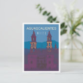 Aguascalientes Mexico Vintage Travel Illustratie Briefkaart (Staand voorkant)