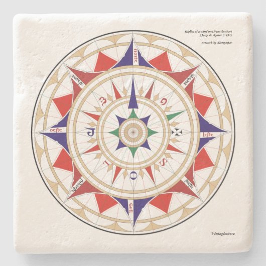 Aguiar Wind Roos Stenen Onderzetter (Voorkant)