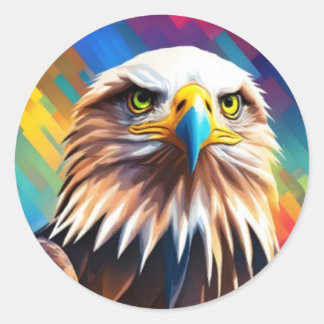 Águila Calva Colorida Ronde Sticker