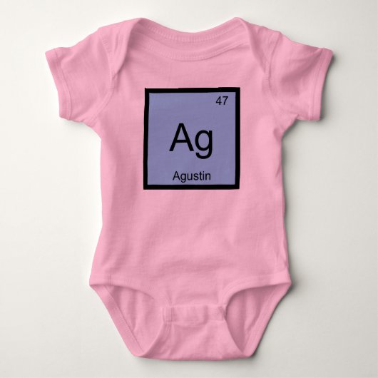Agustin naam scheikunde element periodiek systeem romper (Voorkant)