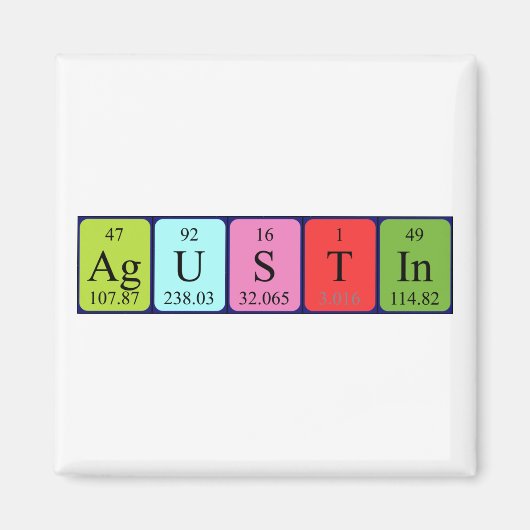 Agustin periodieke lijstnaam magnet (Voorkant)