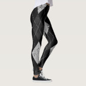 Agyle-onderdrukkend monochrome preppy patroon 80's leggings (Rechts)