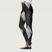 Agyle-onderdrukkend monochrome preppy patroon 80's leggings (Links)