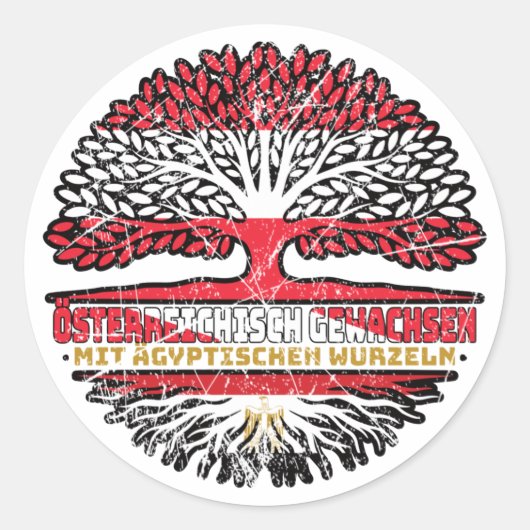 Ägypten Ägyptisch Österreichisch Österreich Baum Ronde Sticker (Voorkant)